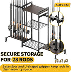 SOYEEZE Fishing Rod Holder for 28 Rods, Ground Stand Fishing Pole Holders for - Image 2