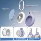 AirTag Holder with 304 Carabiner, 4 Pack IPX8 Waterproof Shockproof PC Hard Case - Image 2