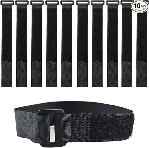 10 Pack Reusable Fastening Cable Ties and Cable Straps, Adjustable by Unknown