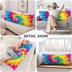 Tie Dye Body Pillow Pillowcase, Abstract Tie Dye Rainbow Farmhouse Pillow Body - Image 5