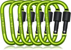 6 Pack Small Locking Carabiner, 3 Inch Aluminum D-Shape Snap Hook by MORNLIGHT
