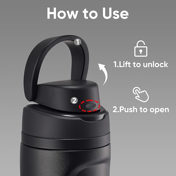 Fijinhom 16 oz Insulated Water Bottle, Stainless Steel Sports Water Bottle - Image 2