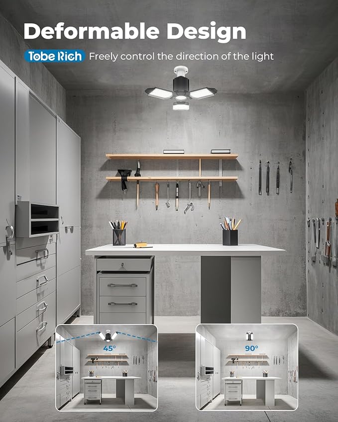 toberich LED Garage Light Bulb, 8000LM Shop Lights - Image 3