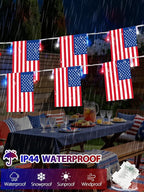 4th of July Patriotic Lights, 2PK 48FT 100LED Red White Blue String Lights - Image 3