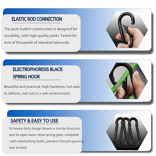 20PCS M6 Heavy Duty Carabiner Clip, 2.36Inch Snap Hook Quick Link Small - Image 6