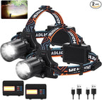 Rechargeable Headlamp Super Bright LED Head Lamp, 90° Adjustable Focus Headlight by Bitlyle