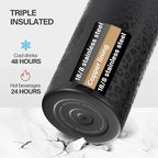 KXIAOCHEN Insulated Water Bottle, Stainless Steel Water Bottle, 2 Lids - Image 4