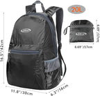 G4Free 20L Lightweight Packable Backpack Travel Hiking Daypack Foldable Backpack - Image 2