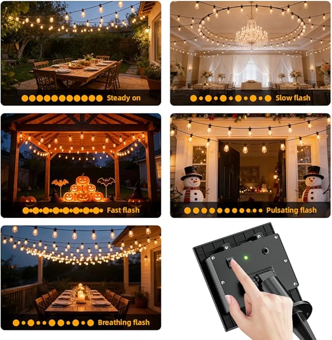 31FT Solar String Lights Outdoor Waterproof IP65 - Image 6