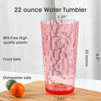 BPA-Free Plastic Tumblers 8 Pack | Reusable Dishwasher Safe | Stackable - Image 2