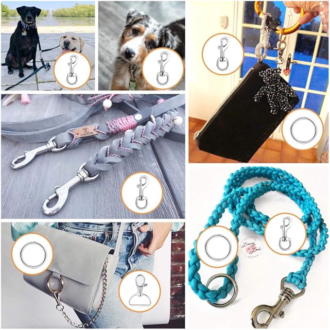 Swivel Snap Hooks, Lucky Goddness 5pcs Metal Heavy Duty Square Eye Clasp Buckle - Image 7
