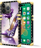 Compatible with iPhone 14 Pro Max Case, High Heeled Purple Diamond Rose Luxury - Image 2