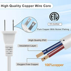 50 ft Extension Cord, 2 Prong Indoor Power Cord, 18AWG SPT-2 Flat Cord Design - Image 6