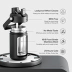 Kids Insulated Water Bottle - 12oz Stainless Steel Water Bottle with Dual Spouts - Image 6