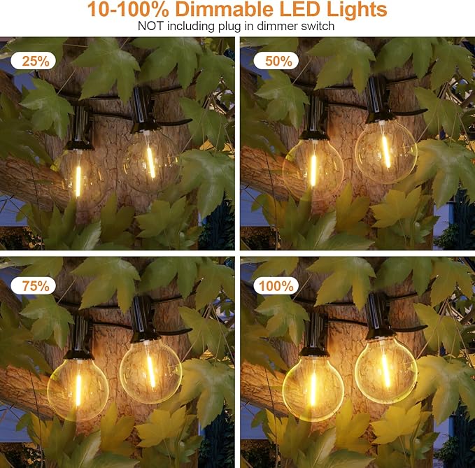 GPATIO Outdoor String Lights - 30FT Waterproof Patio Lights - Image 4
