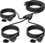 Eversimpleinc Black 1 to 3 Splitter Extension Cord, 3 Prong Plug by EversimpleInc