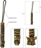 Handmade Lanyards with Brass Beads – Paracord 550 Survival Gear Leash - Image 2