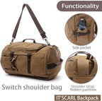 IT'SCARL Large backpack for men, Travel backpack, Carry on, Canvas big bag - Image 5