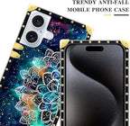 Compatible with iPhone 16 Case, Starry Sky Colourful Mandala Luxury Golden - Image 4