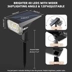 LEREKAM Solar Spot Lights Outdoor, IP65 Waterproof 40 LEDs Landscape Spotlights - Image 6