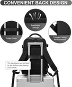 WONHOX Large Travel Backpack Carry on Flight Approved Laptop Work Business - Image 5