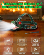 LED Dinosaur Headlamp for Kids, Children's Toy Flashlight T-Rex Dinosaur Toys - Image 6