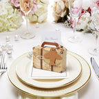 50Pcs Party Favor Candy Box, Vintage Mini Suitcase Favor Box, Kraft Paper - Image 5