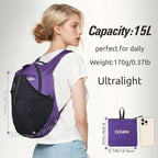 Ultra Lightweight Foldable Backpack, Water Resistant Small Packable Hiking - Image 2
