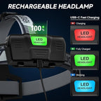 NiaoChao 2Pack Headlamp Rechargeable, 99000 LM Super Bright LED Head Lamp - Image 3