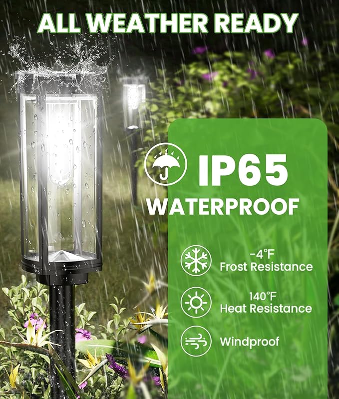 BITPOTT Bright Solar Pathway Lights, 2 Pack Solar Lights Outdoor Waterproof IP65 - Image 5