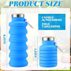 Lallisa 4 Pcs Collapsible Water Bottles 17 oz Reusable Silicone Foldable Travel - Image 2