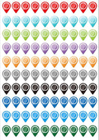 3/8 x 1/2 inch 100 PCS Map Location Position Stickers Waterproof Removable by Poskornwel