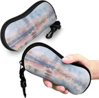 Watercolor Orca Whale Glasses Case Neoprene Portable Zipper Eyeglass Bag - Image 7