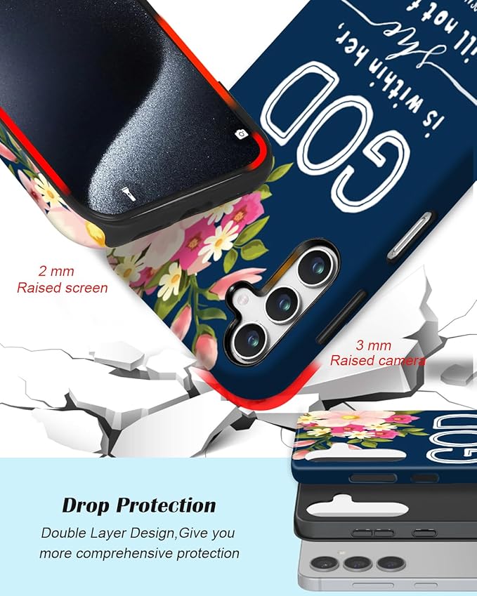 Compatible for Samsung Galaxy S25 FE 5G Case, Dual Layer Heavy Duty 2 in 1 - Image 2