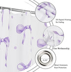 Purple Bow Shower Curtain, Lavender Modern Aesthetic Bowknot - Image 5