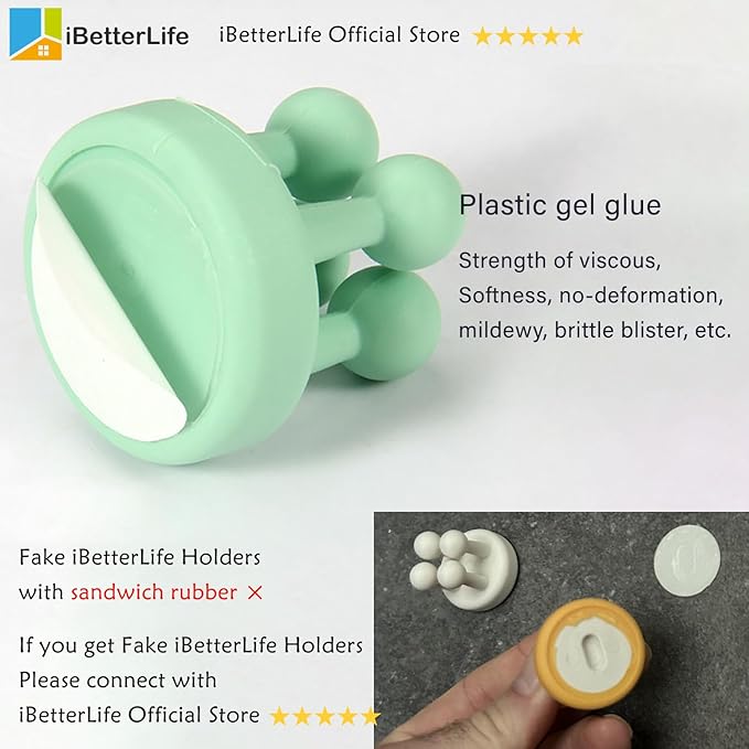iBetterLife 6Pcs Toothbrush Holders Wall Mounted - Image 8