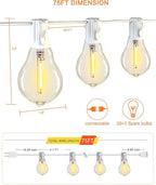 DAMAING Outdoor String Lights 75FT Waterproof Patio Lights - Image 7