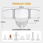 LUTEC 80W Dusk to Dawn Flood Lights Outdoor, 9000LM Super Bright LED Security - Image 7