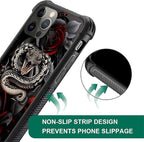 for iPhone 11 Pro Case, Entwined Rose Snake Pattern Graphic Design Girl Boy - Image 6