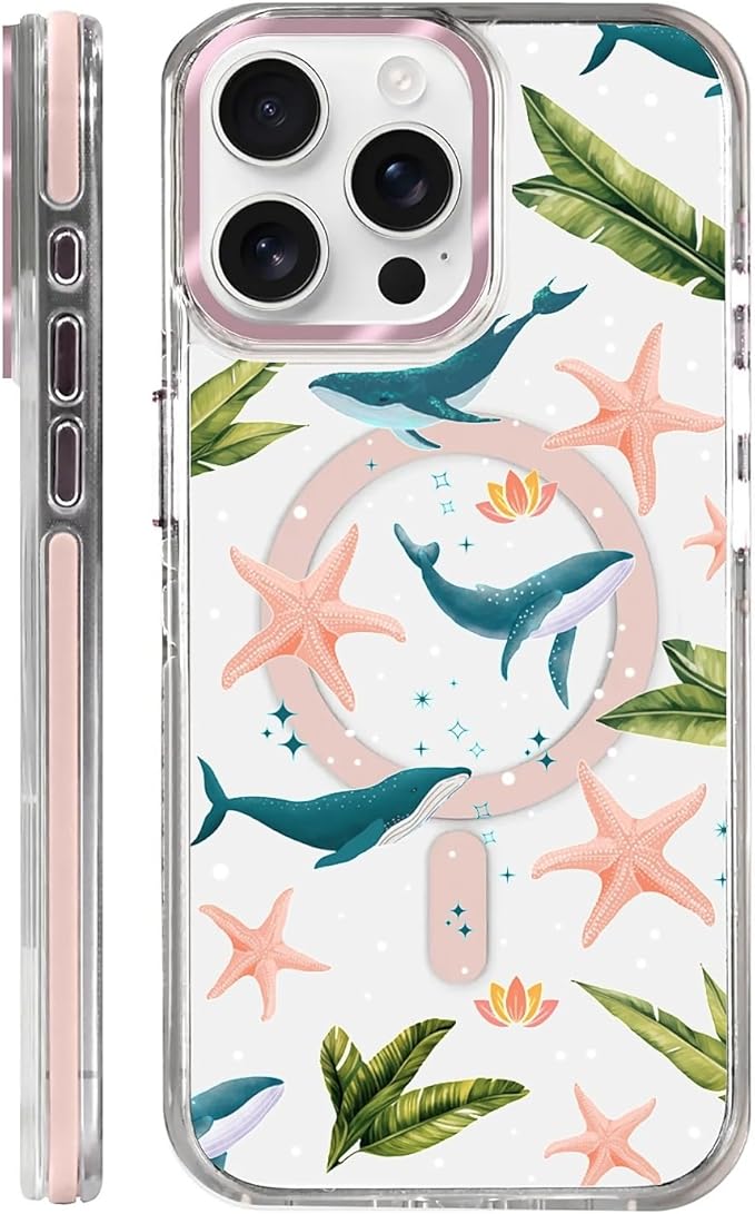 Case for iPhone 13 Pro, Sealife Whale Ocean Wildlife Clear Phone Case by Toulas