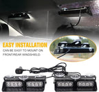 XRIDONSEN White 2 in 1 Dash Emergency Strobe Lights Front/Rear Windshield - Image 4