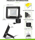 L LOHAS LED Dusk to Dawn Floodlight Outdoor, 50W Auto On/Off 6000K Daylight - Image 7