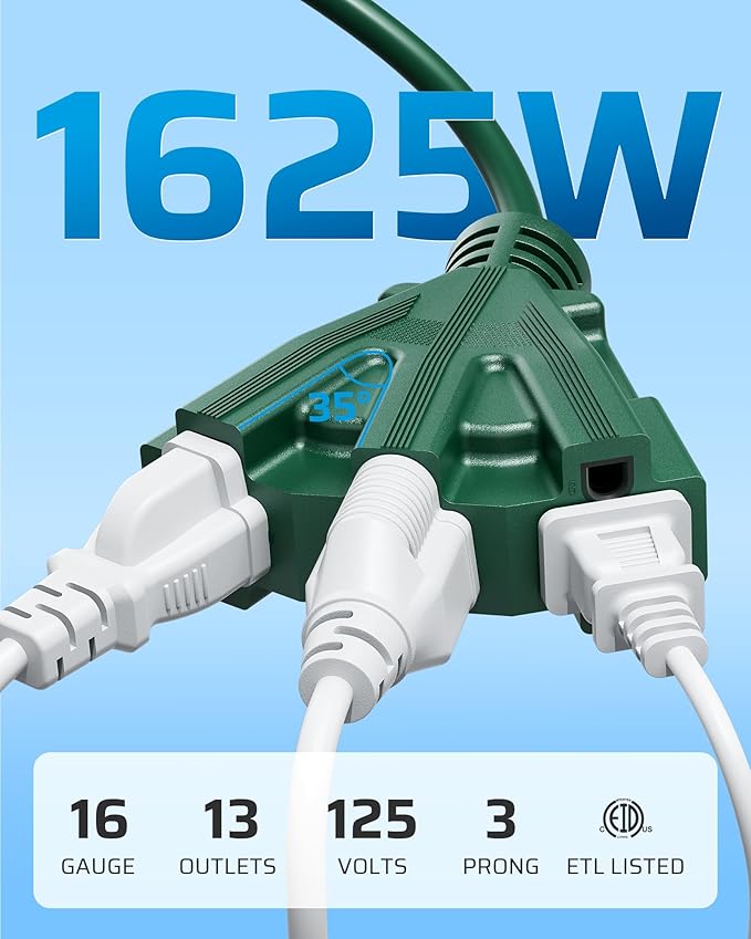 DEWENWILS 6FT Outdoor Extension Cord, Weatherproof 16/3 SJTW Power Cable - Image 2