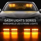 XRIDONSEN Amber 2 in 1 Emergency Dash Strobe Lights Interior Windshield Lights - Image 2