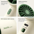 JISULIFE Handheld Turbo Fan, 4000mAh Rechargeable Portable Fan - Image 6