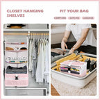 Surblue Hanging Closet Storage Bag Collapsible 3-Shelf Washable Oxford Fabric - Image 2
