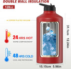 1 Gallon Water Bottle Insulated, BPA Free&Leak Proof, 128oz Stainless Steel - Image 3