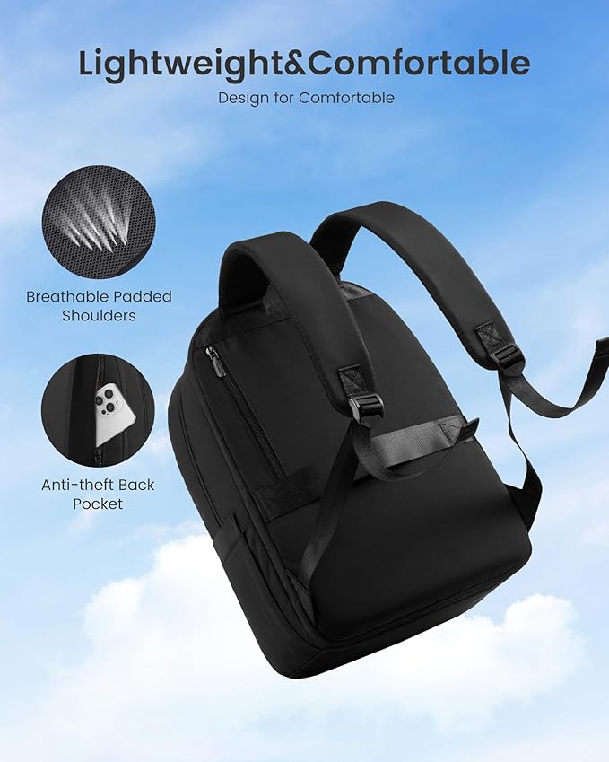 LOVEVOOK Laptop Backpack for Women, Puffer Travel Bag Fits 15.6 Inch Laptop - Image 2