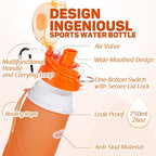 Kemier Collapsible Silicone Water Bottles-750ML, Medical Grade, BPA Free Travel - Image 4