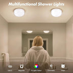 2-Pack Rechargeable Shower Light No Wiring, 15 RGBW Color Changeable Waterproof - Image 3